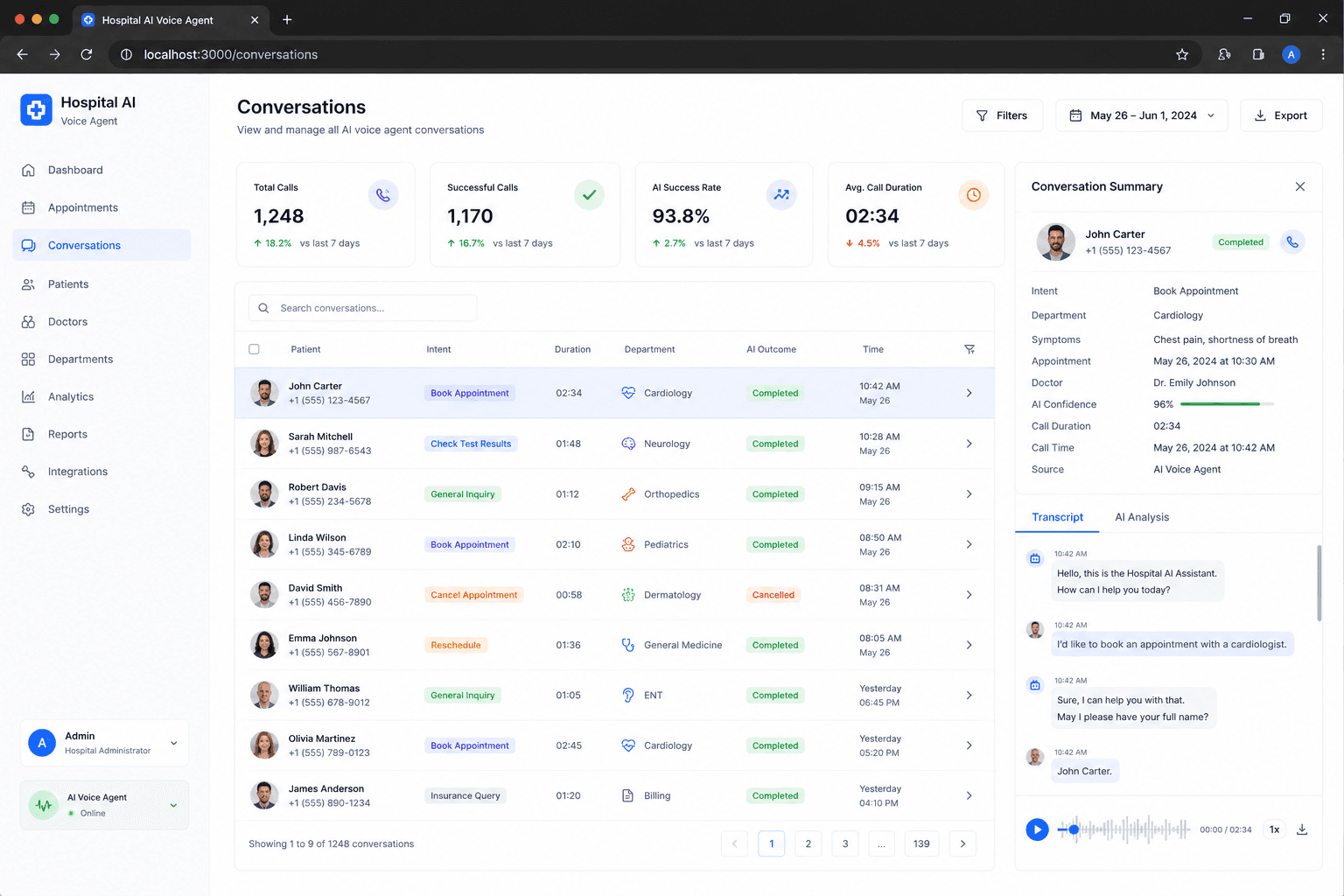 Hospital Appointment AI Agent