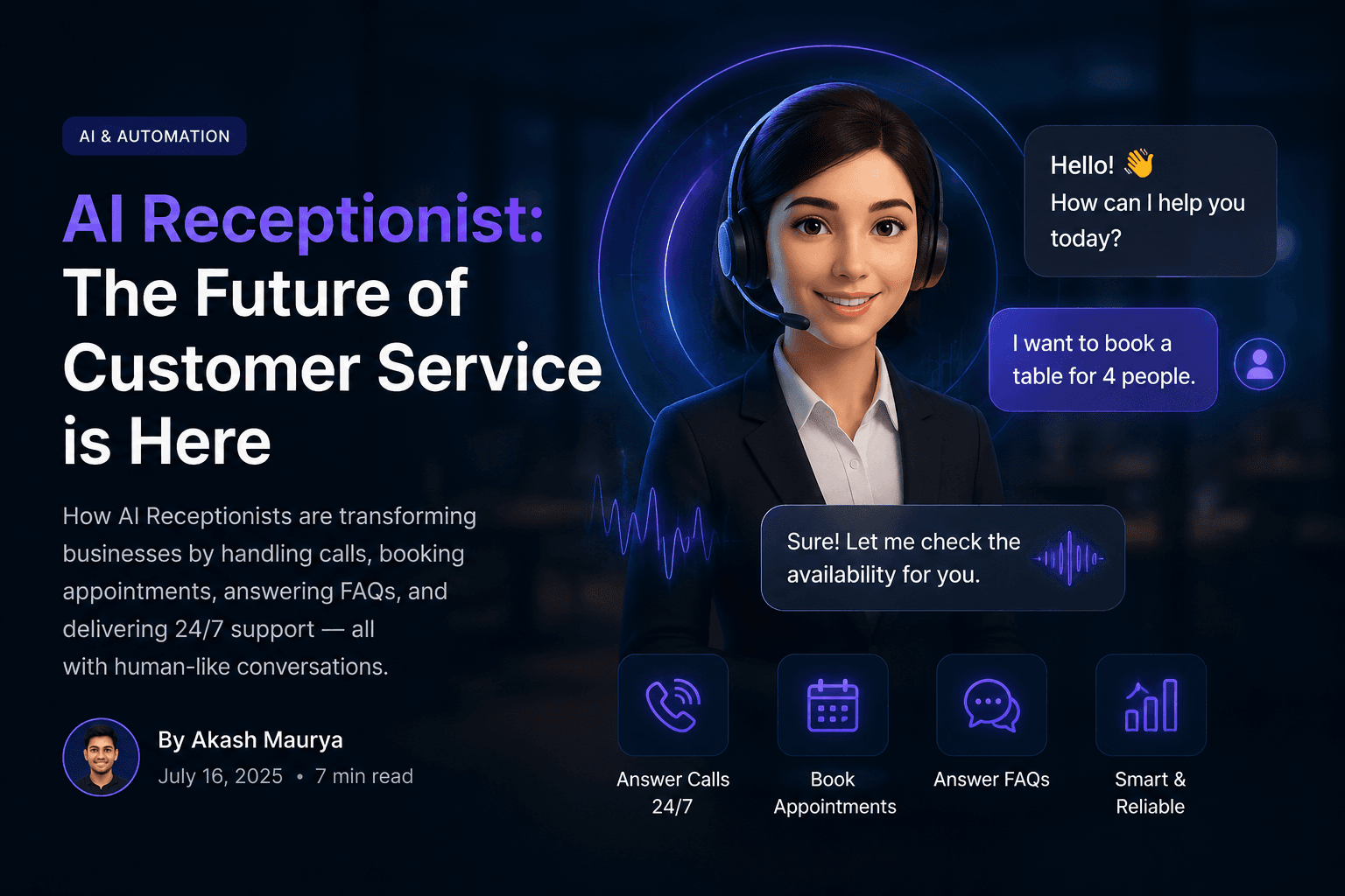 AI Receptionist answering front desk calls